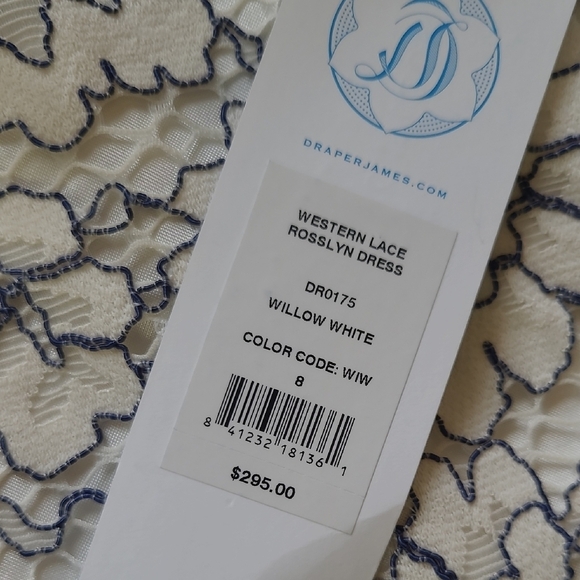 Draper James White & Blue Western Lace 'Rosslyn' Dress - Size 8 - Picture 7 of 10